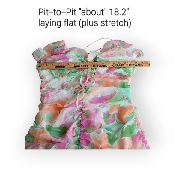 Abstract Watercolor Smocked Mini Dress Large by Lost + Wander - Picture 13 of 16